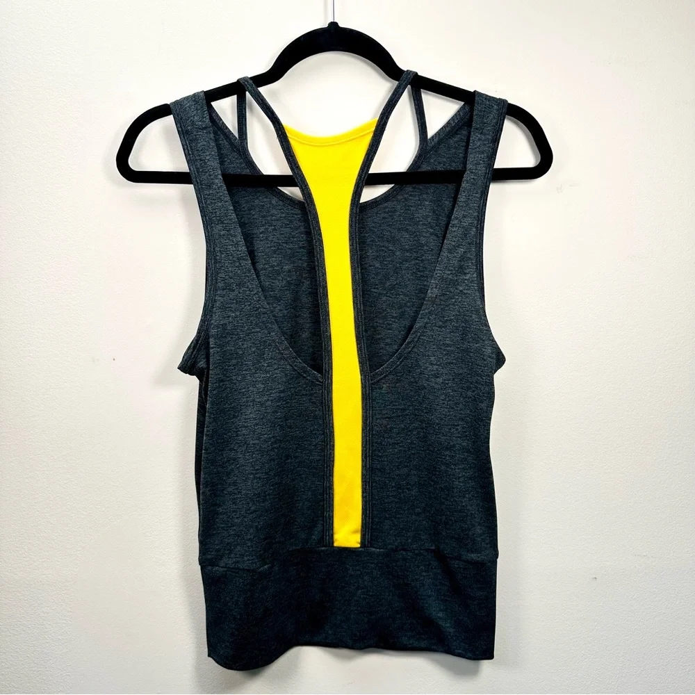 Women’s Nike Pittsburgh Steelers Dri-Fit Racerback Charcoal and Gold Tank Top XS